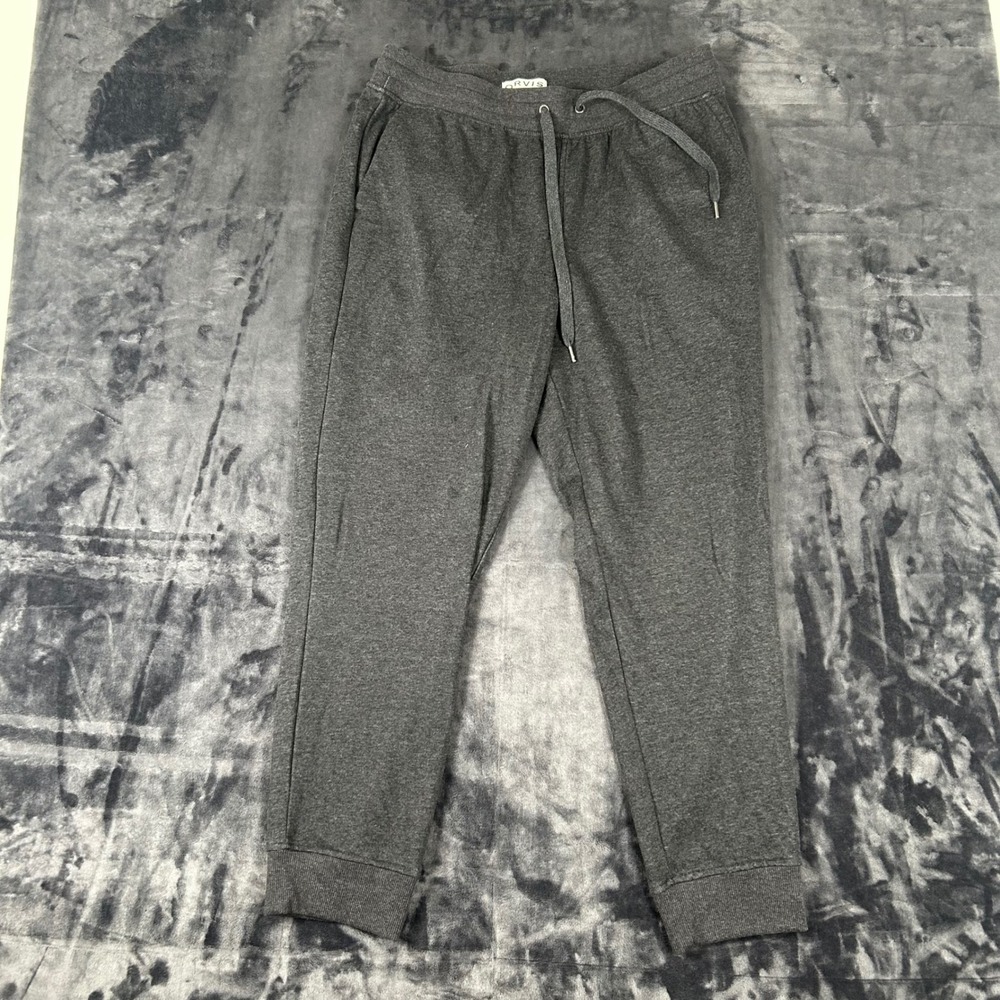Orvis Joggers Men Large Gray Heathered Drawstring Sweatpants 2356